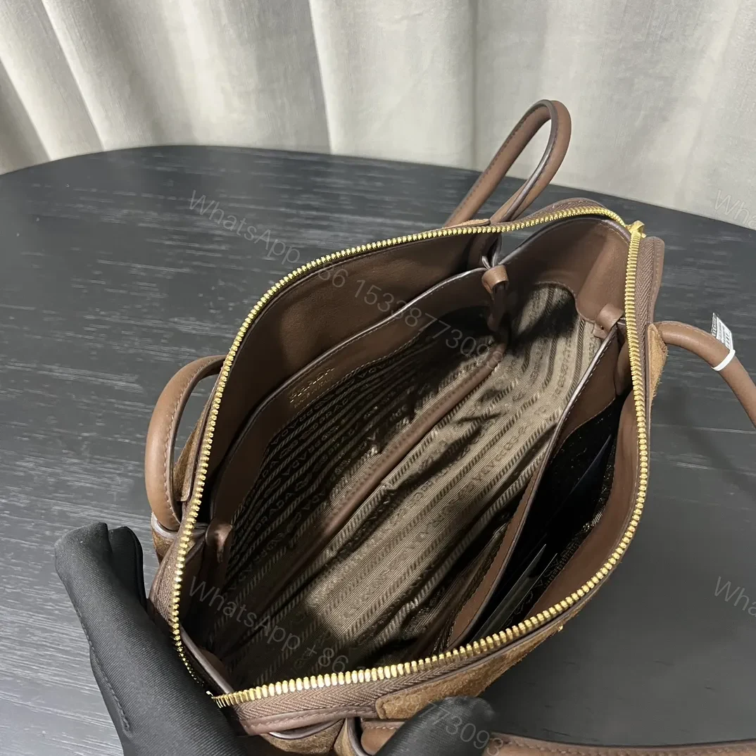 View 6 of Prada Brown Medium Suede Shoulder Bag