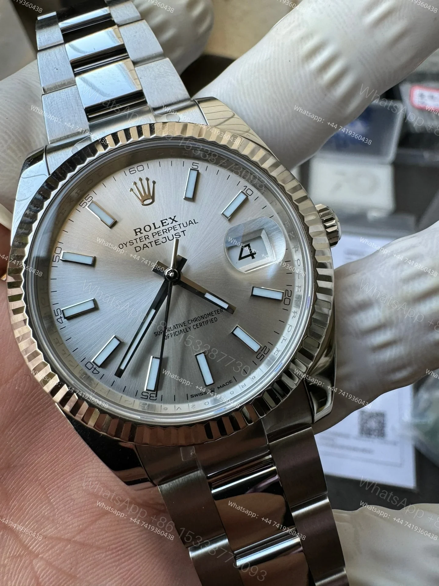 View 6 of Rolex Datejust M126334-0003 1:1 Replica Silver Dial Oyster 41MM 3235 Movement Super Clone Watch