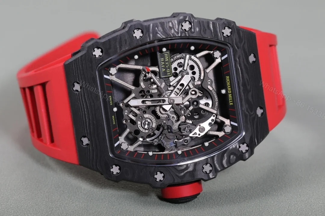 View 5 of Richard Mille RM35-01 NTPT Carbon Fiber RMUL3 Integrated Balance Wheel Watch RM35-01-NTPT-RED-RM3