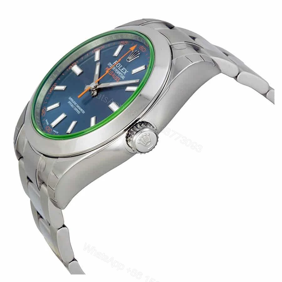 View 3 of Rolex Milgauss 116400GV-0002 Super Clone: Z-Blue Dial Green Crystal 40mm