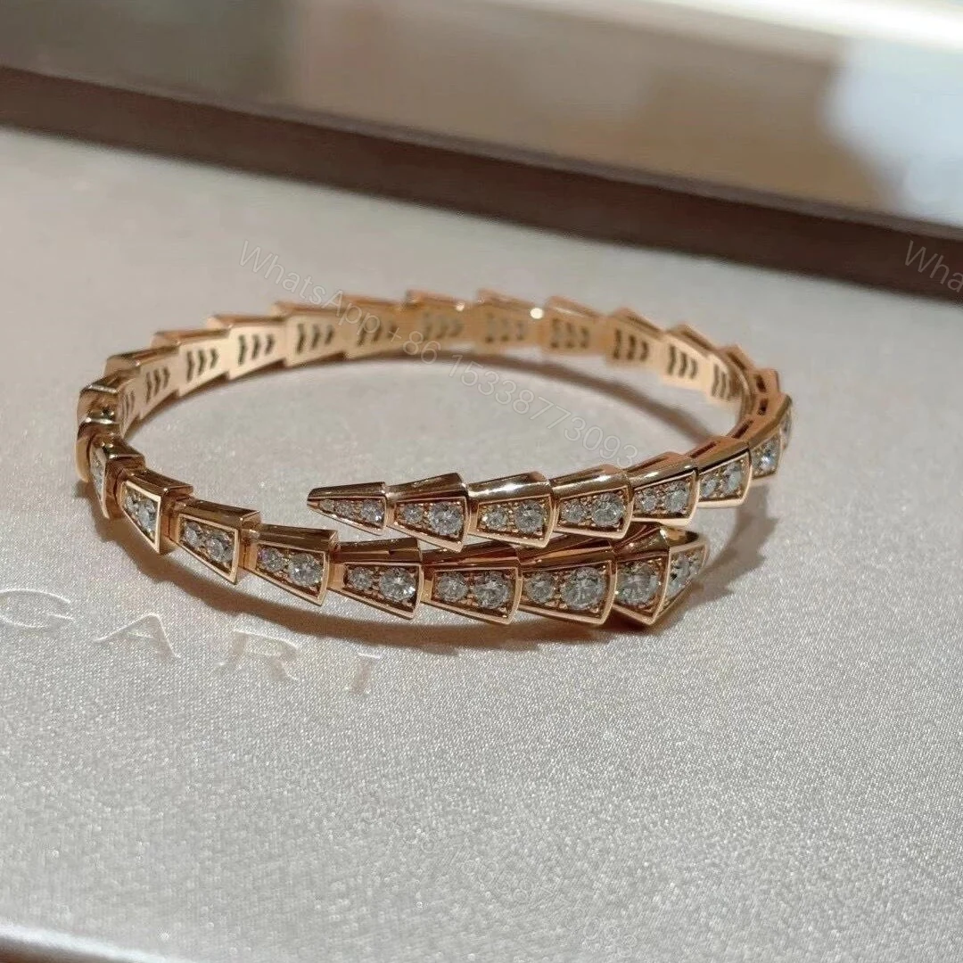 Bvlgari Serpenti Viper Pave Diamond Bracelet 18K Rose Gold — view 1