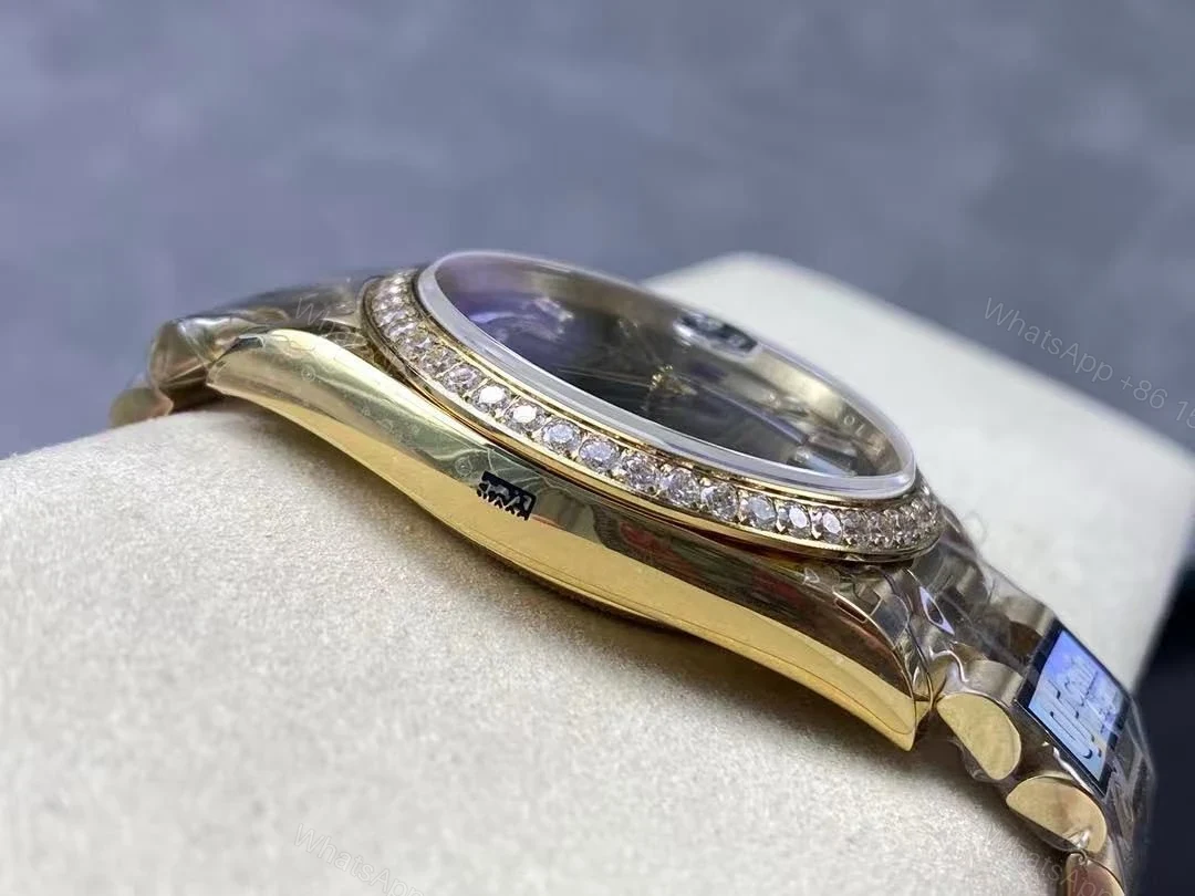 View 6 of Replica Rolex Day-Date 228398TBR Yellow Gold & Diamonds Black Dial