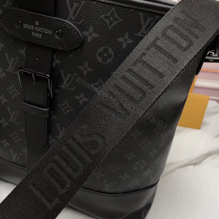 View 2 of Black Monogram Tote: Coated Canvas Luxury, All-Day Comfort Tote