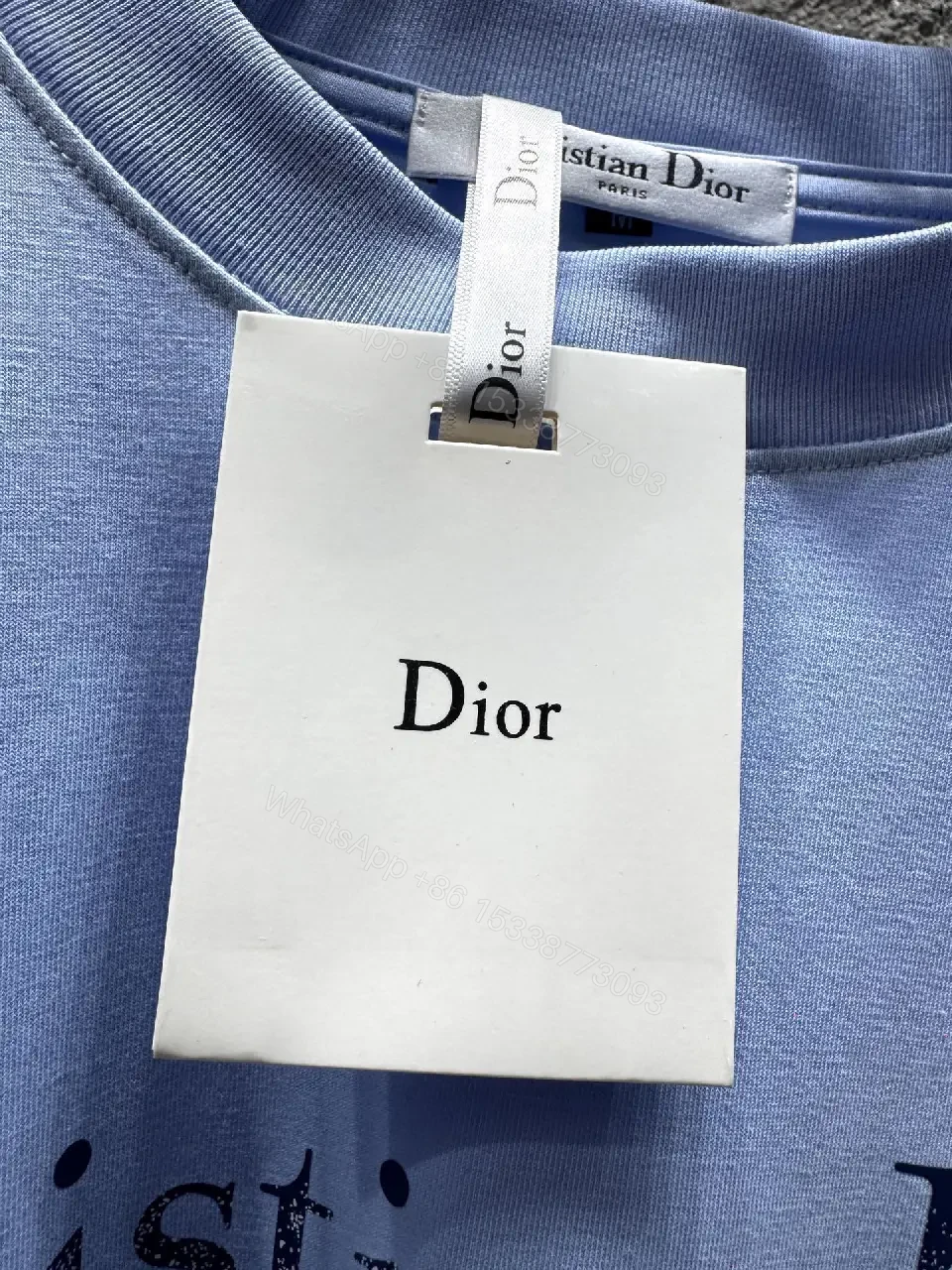 View 9 of Soft Powder-Blue Couture Tee, Relaxed Fit, Premium Comfort