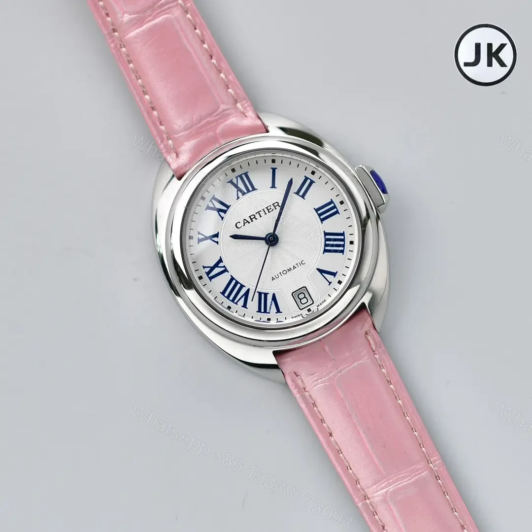 View 8 of Cartier CLE DE Cartier Pink Leather Strap Automatic Watch