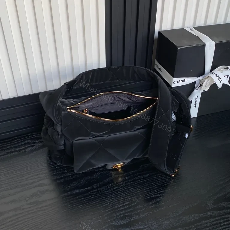 View 8 of Chic Quilted Crossbody Bag with Gold CC Flap - Luxe Everyday