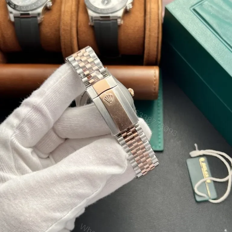View 4 of Replica Rolex Datejust 41 Grey Dial Rose Gold & Steel