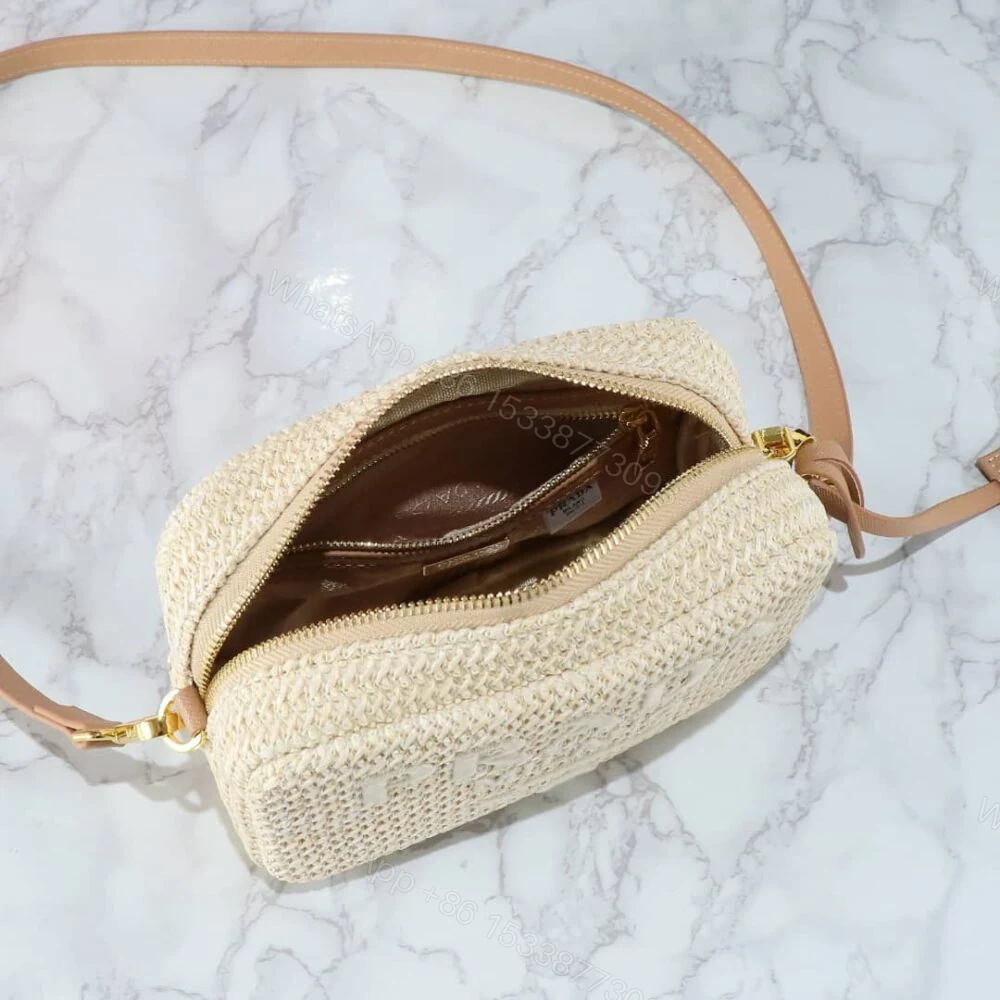 View 5 of Prada Raffia Crochet Shoulder Bag Natural 20Cm 1BH196 2A2T F0018 V OUO