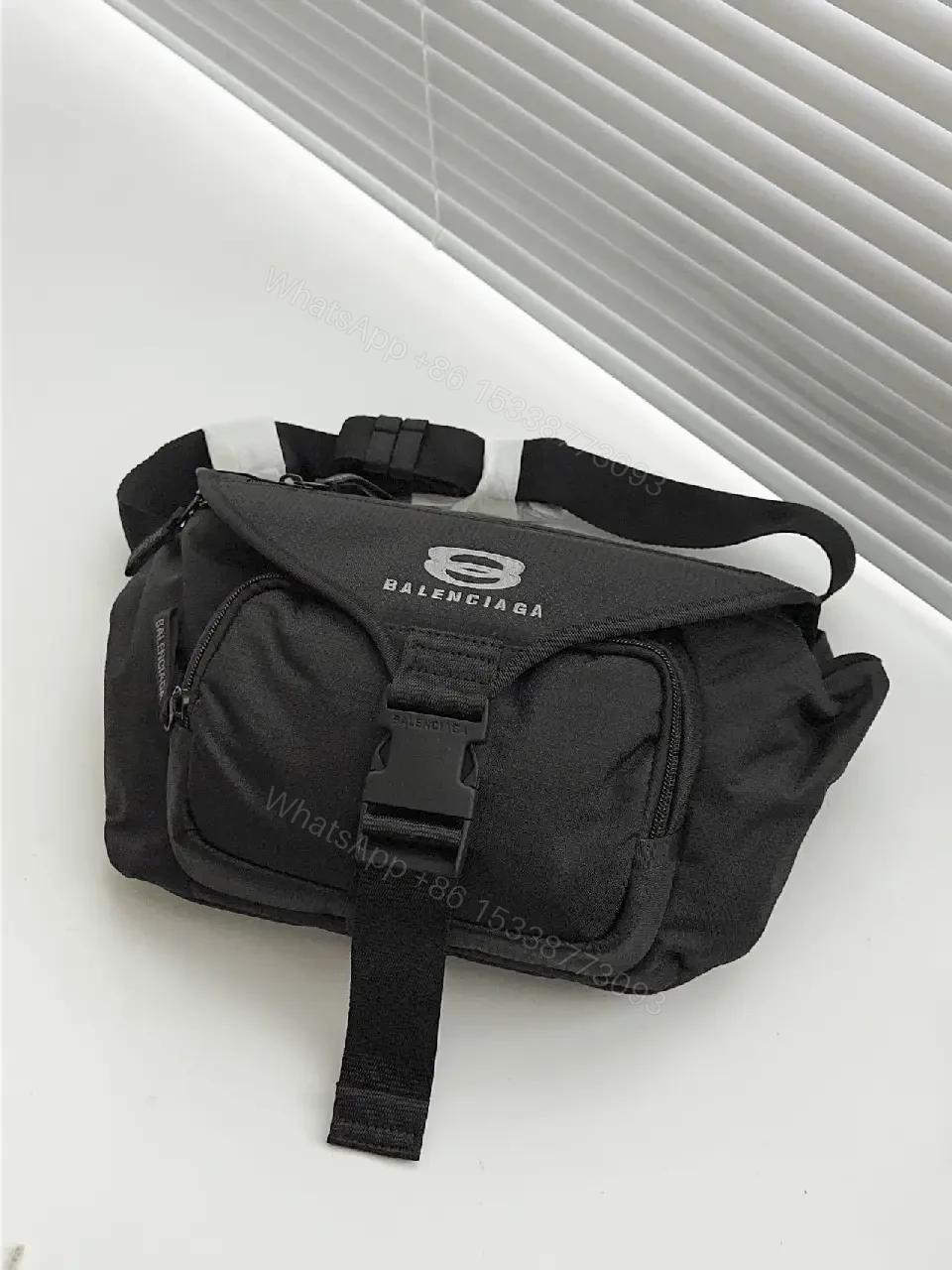 Black Nylon Belt Bag | Compact Utility, Crossbody/Waist, Premium-Design — view 1