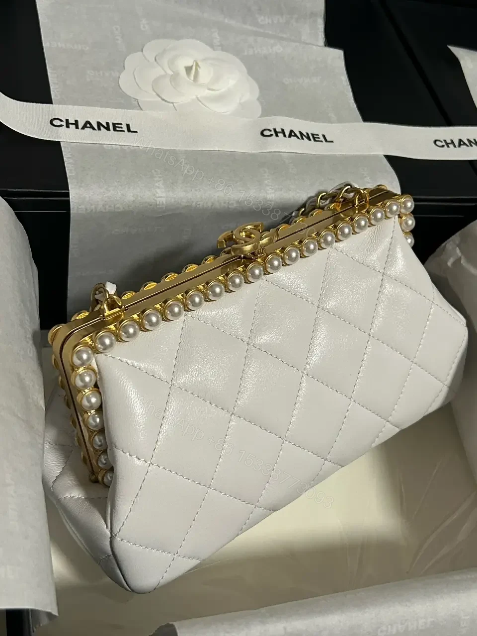 View 7 of Pearl-Trim Quilted Mini Bag: Luxe Everyday Charm