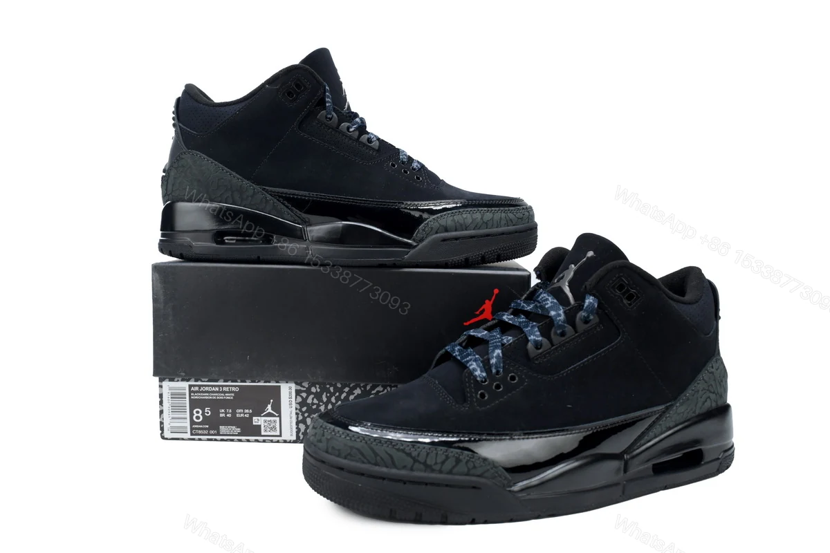 View 2 of Air Jordan 3 Retro 'Black Cat' CT8532-001