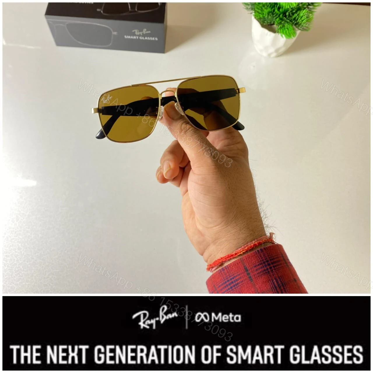 View 10 of Ray-Ban Meta Edition Black-Gold Tinted Metal