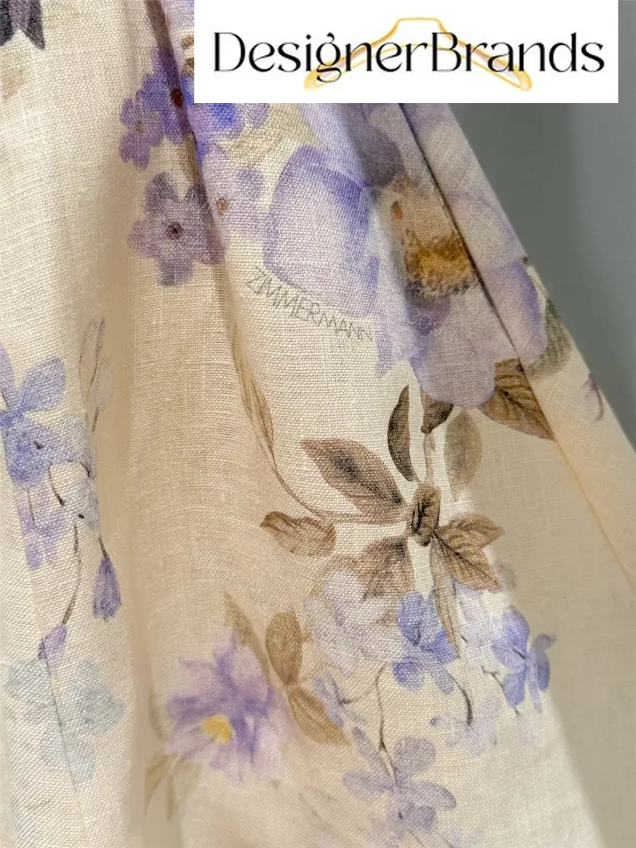 View 4 of Zimmermann Luna Printed Linen Mini Dress