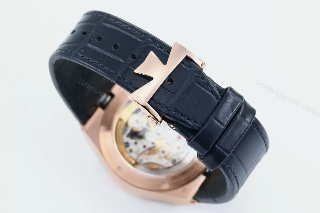 View 9 of 8F Factory Vacheron Constantin Overseas Tourbillon – Rose Gold Case, Blue Dial, Black Leather Strap, Automatic Watch