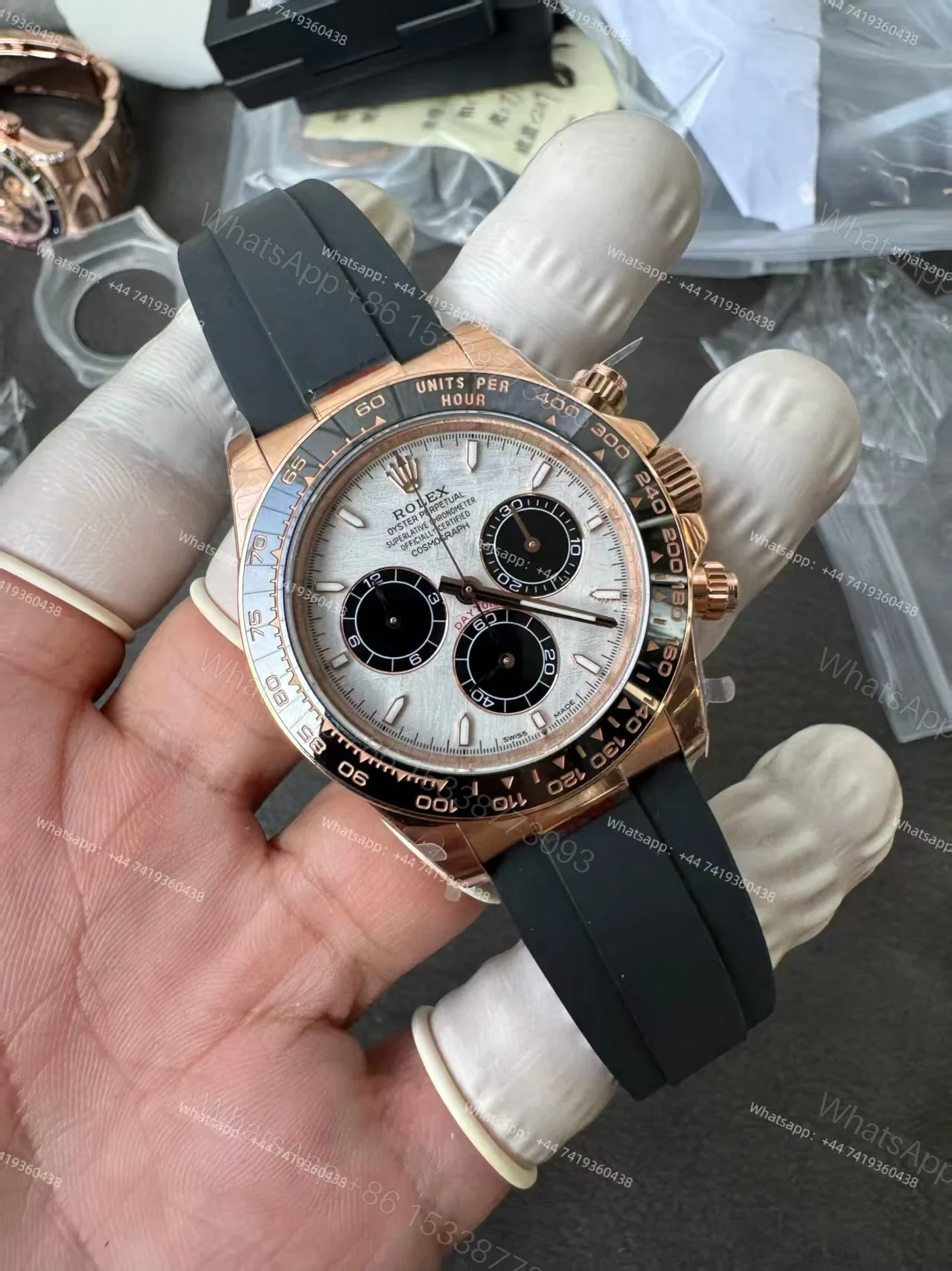 View 10 of Rolex Super Clone Daytona M126515LN-0008 Rose Gold Meteorite Dial 4131 Movement