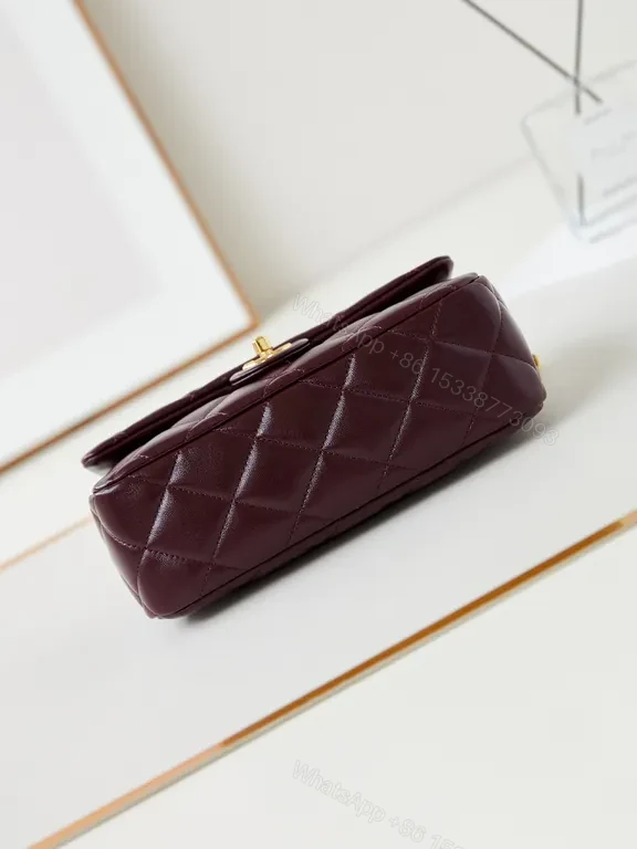 View 8 of Burgundy Quilted Chain Bag: Luxury Classic with Modern Edge