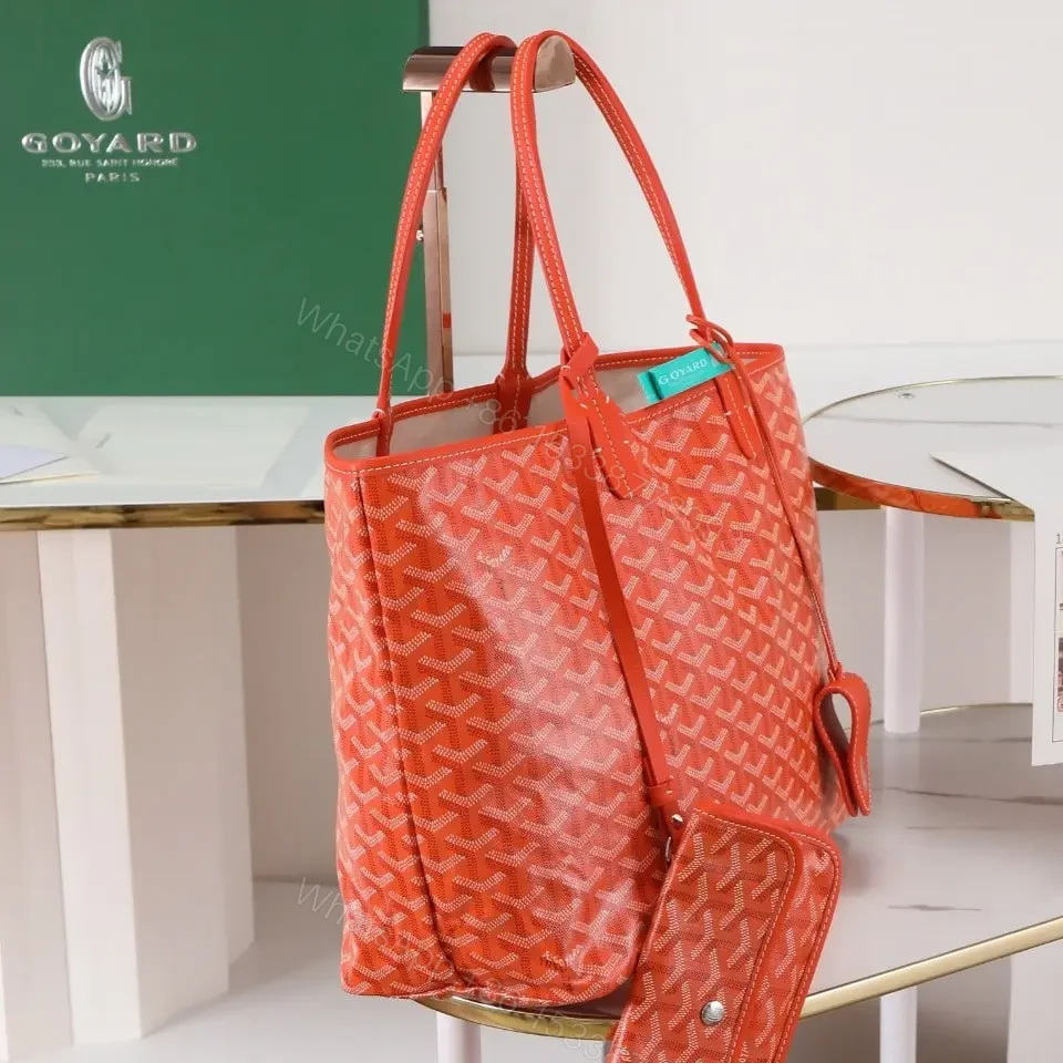 View 3 of 高仿Goyard*STLOUIP8滿印Tote手提袋橙色免檢版小號