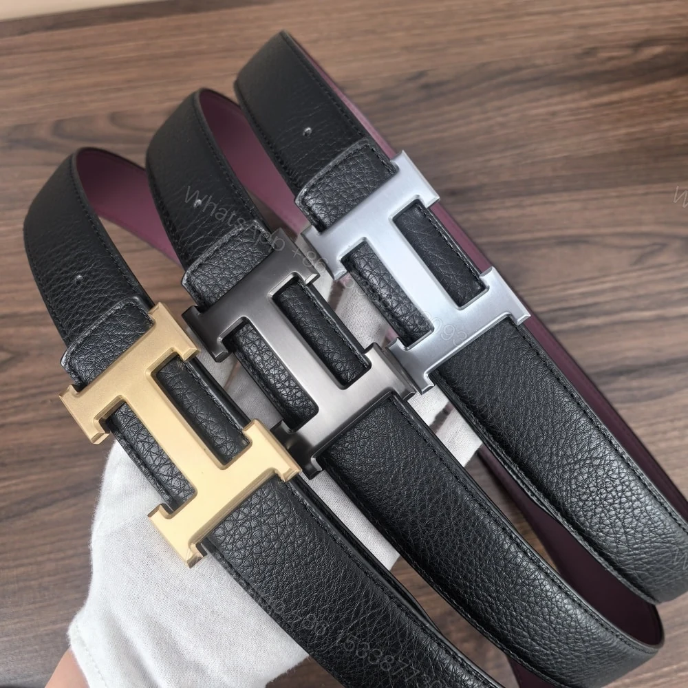 View 3 of HERMÈS H REVERSIBLE BELT BLACK AND GOLD 25MM