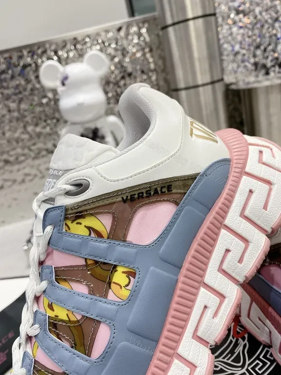 View 7 of Bold Color-Block Versace Sneakers: Couture Craftmanship
