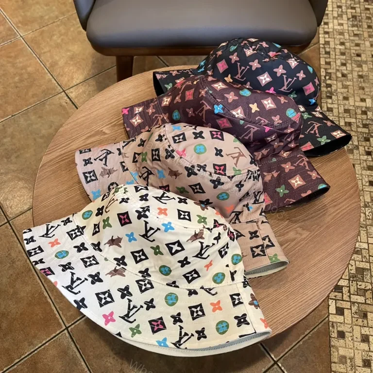 View 2 of Color-Shift Monogram Bucket Hat (Multicolor LV-Inspired)