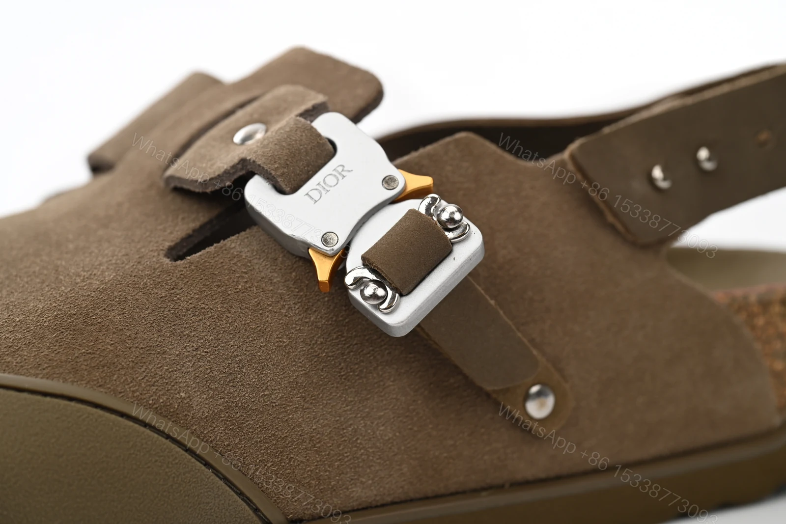 View 6 of Dior by Birkenstock Mule Tokio Khaki Nubuck Calfskin 3SA116ZSD_H620