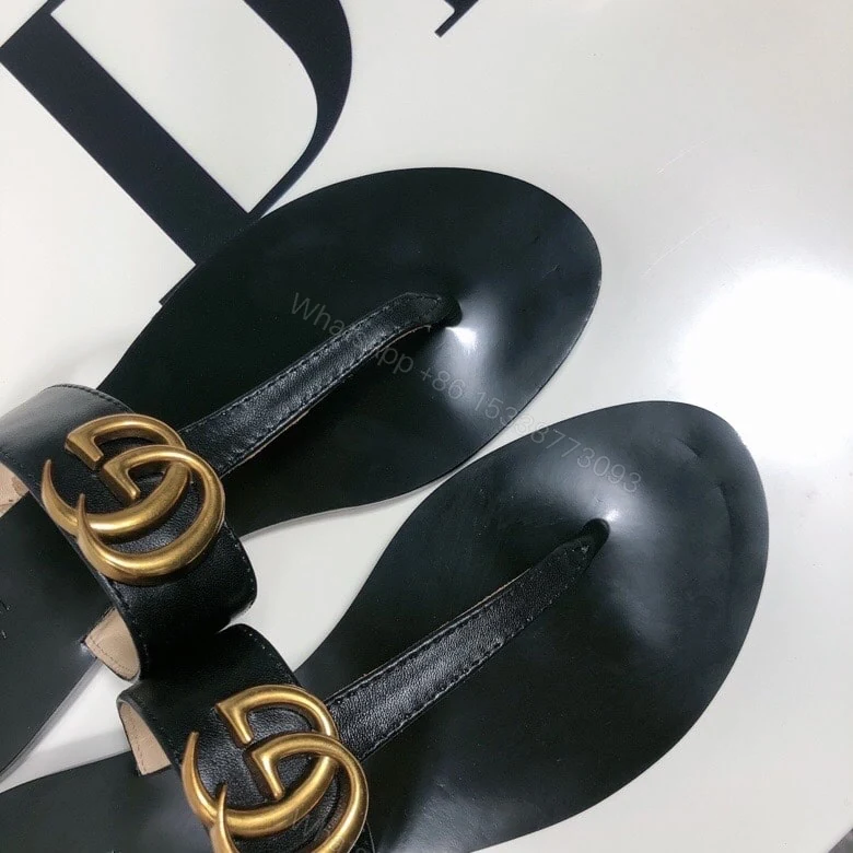 View 4 of Gucci Double G Thong Black