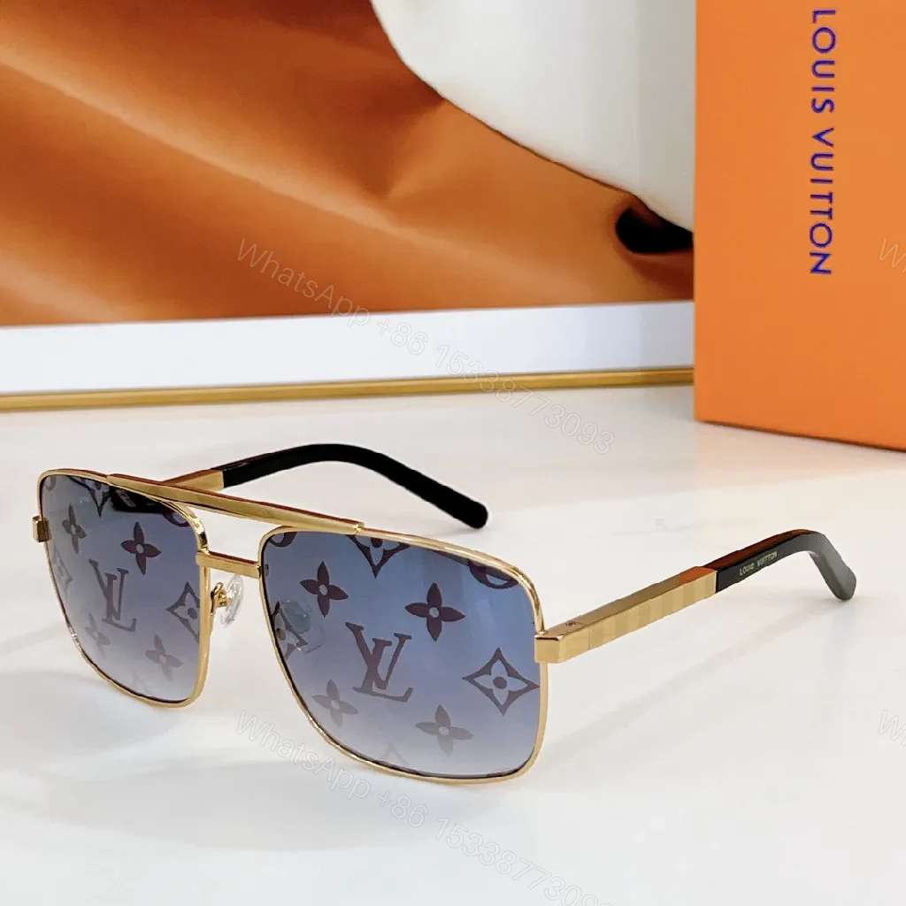 View 4 of Gold-Tone Monogram Sunglasses: Signature Luxe Statement