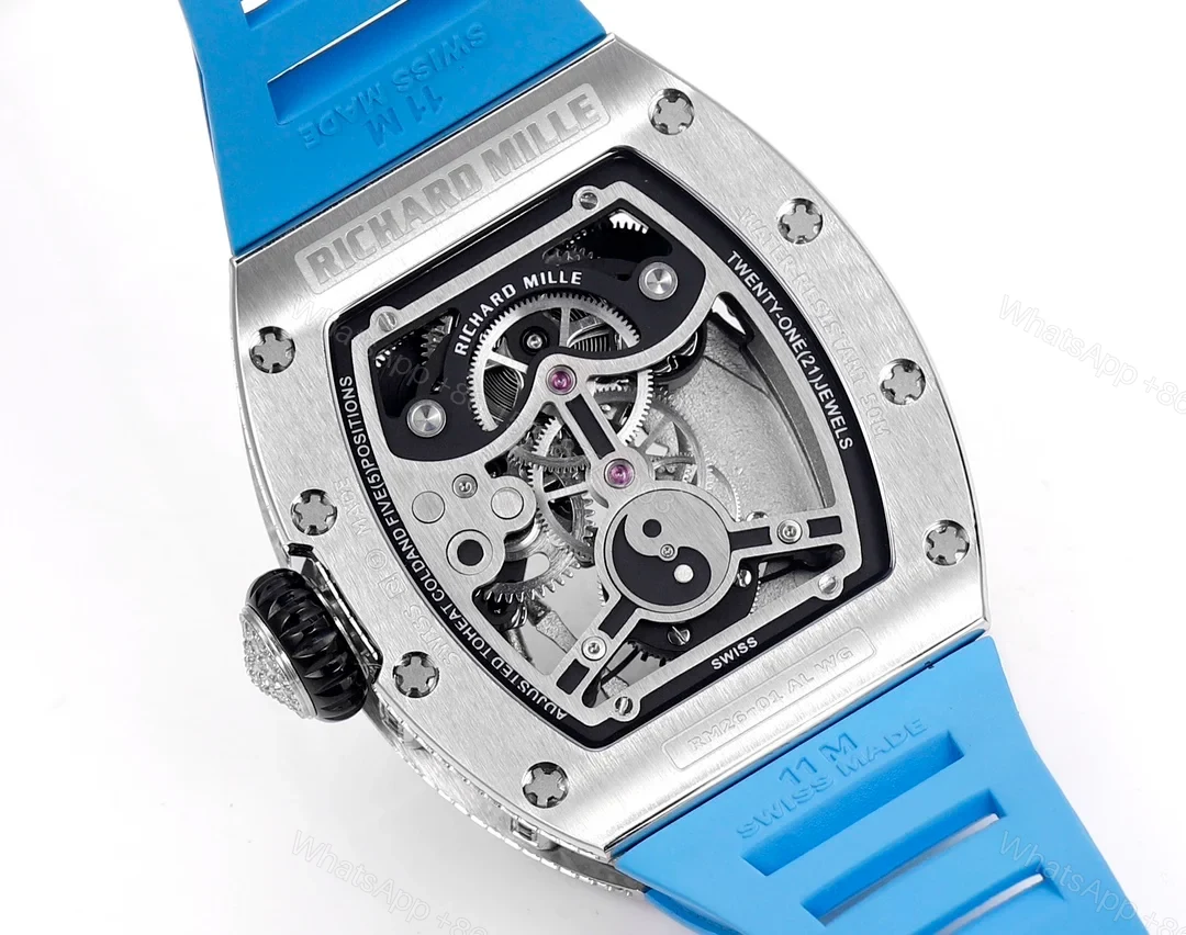 View 7 of Richard Mille RM26-01 Panda Tourbillon Watch Full Diamond National Treasure Panda Skeleton Dial 18K White Gold Mechanical Art Edition RM26-01-PND-SKL
