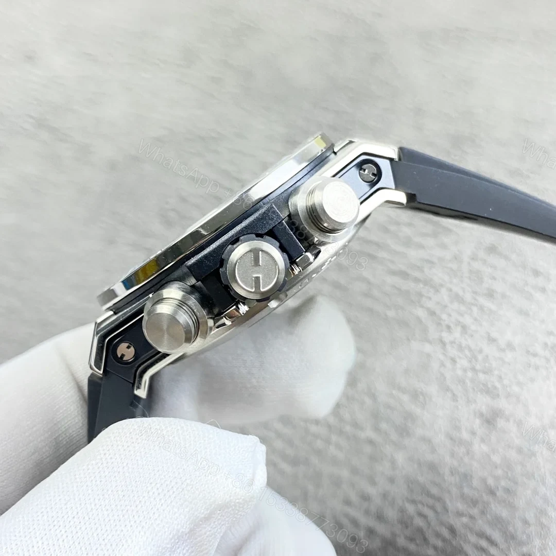 View 5 of Hublot Big Bang Skeleton Replica 44MM Premium Silver Case Black Rubber Strap Edition RG-HUBLOT-BB-SKEL-SLV-BLK-RUB-44