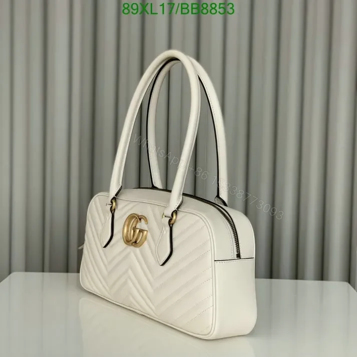 View 2 of Gucci Faux GG Marmont White Top Handle Bag BB8853