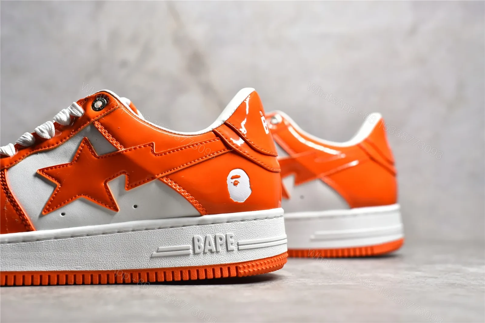 View 5 of A Bathing Ape Bapesta White Orange Reps