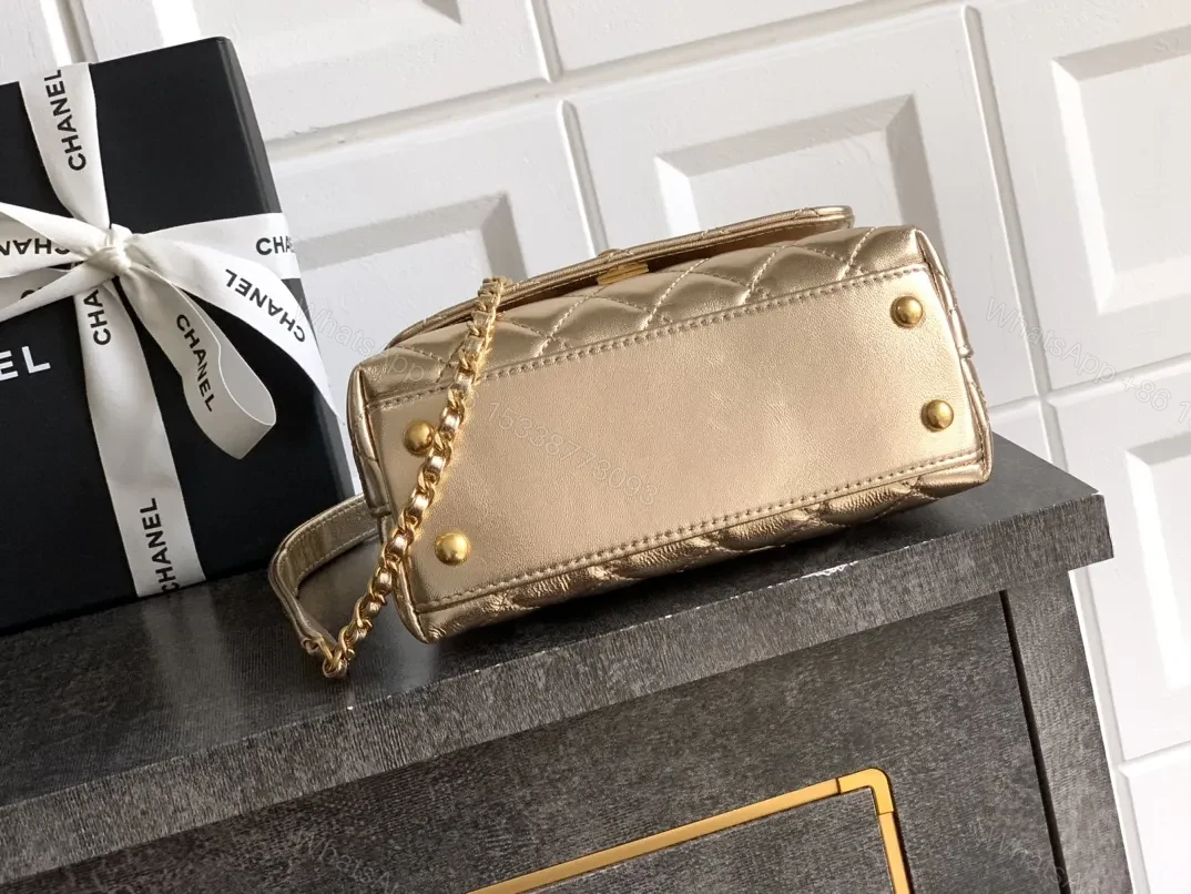 View 6 of Quilted Metallic Top-Handle Bag: Signature Charm
