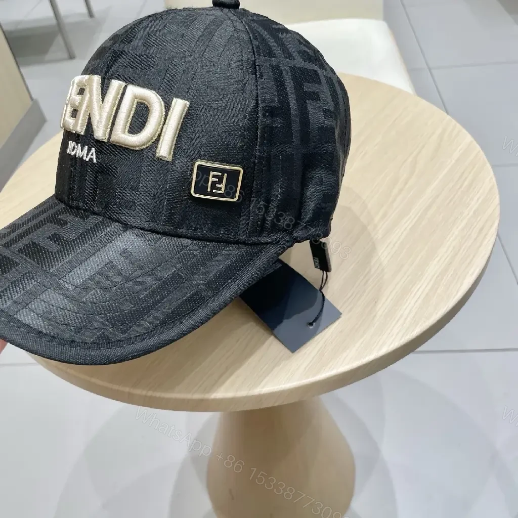 View 4 of Patterned Luxury Cap: Mono Fendi-Inspired Logo, Standout Comfort