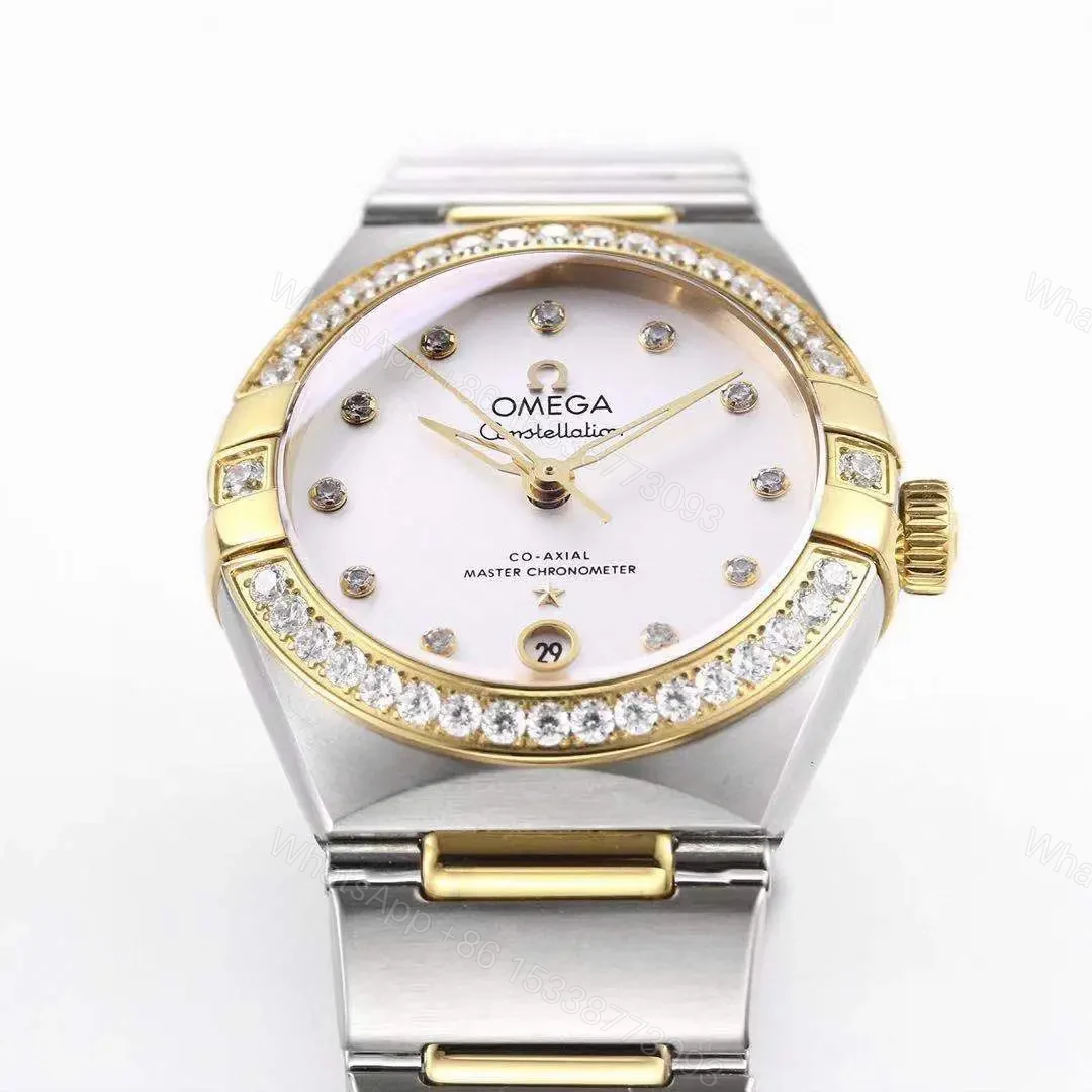 View 3 of Omega Constellation 29mm Women’s Watch V6 Version Two-Tone Stainless Steel and Gold with Diamond Bezel White Dial Sapphire Crystal Glass