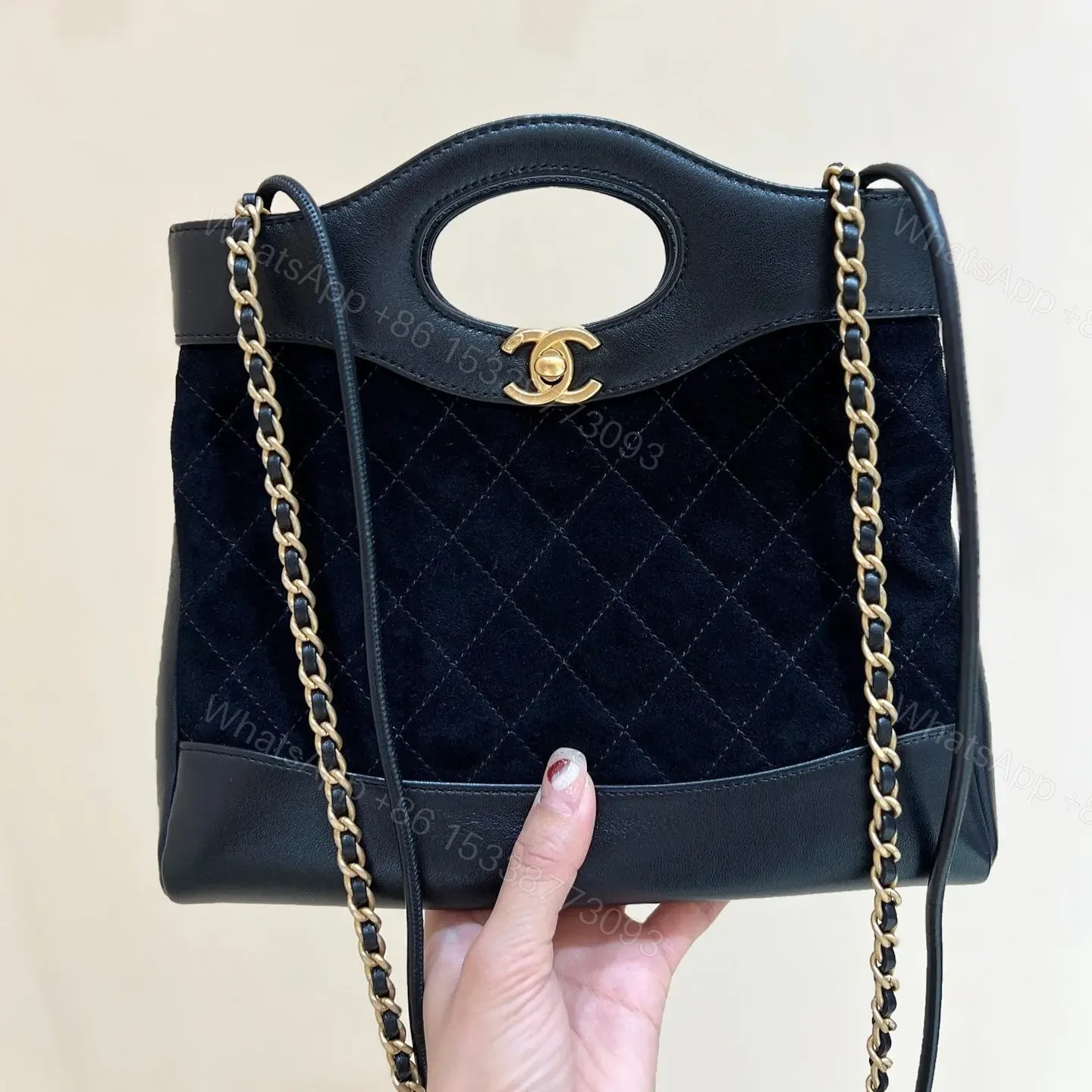 Chanel Mini Quilted Suede and Lambskin 31 Shopping Bag. — view 1