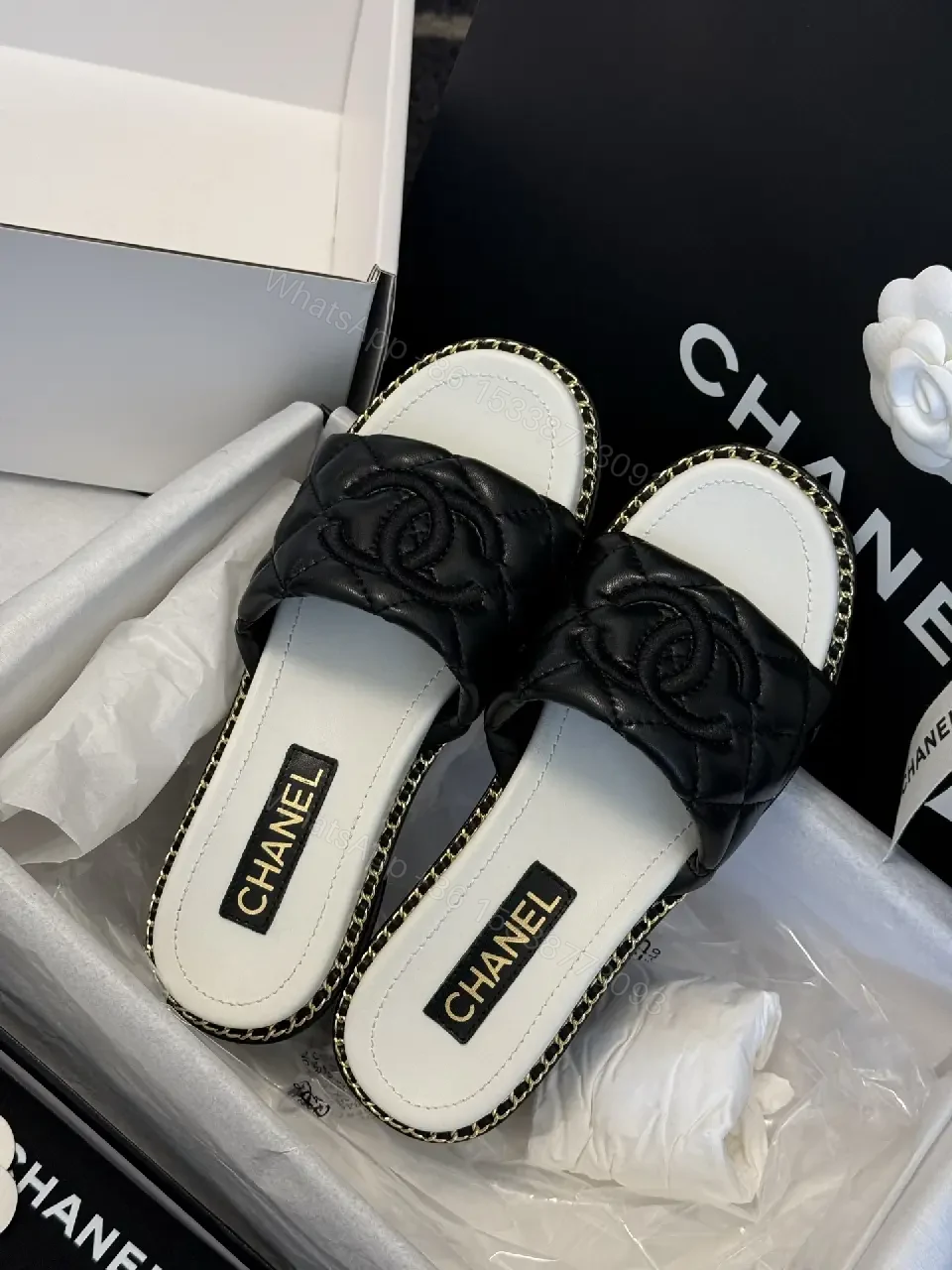 View 8 of Quilted Leather Slide – Lux Comfort, Couture-Inspired