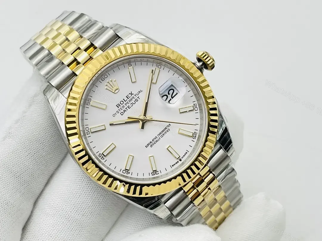 View 2 of Fake Rolex Datejust White Stick Best Jubilee Bracelet 41MM 126333-0016