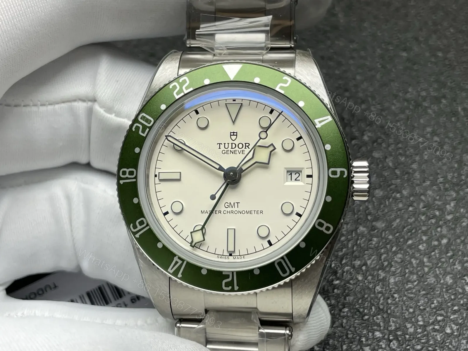 View 3 of Tudor GMT Watch Black Bay 58 Green Bezel White Dial Steel Bracelet Premium 39MM TUD-GMT-BB58-WHT-GRN-STL-39