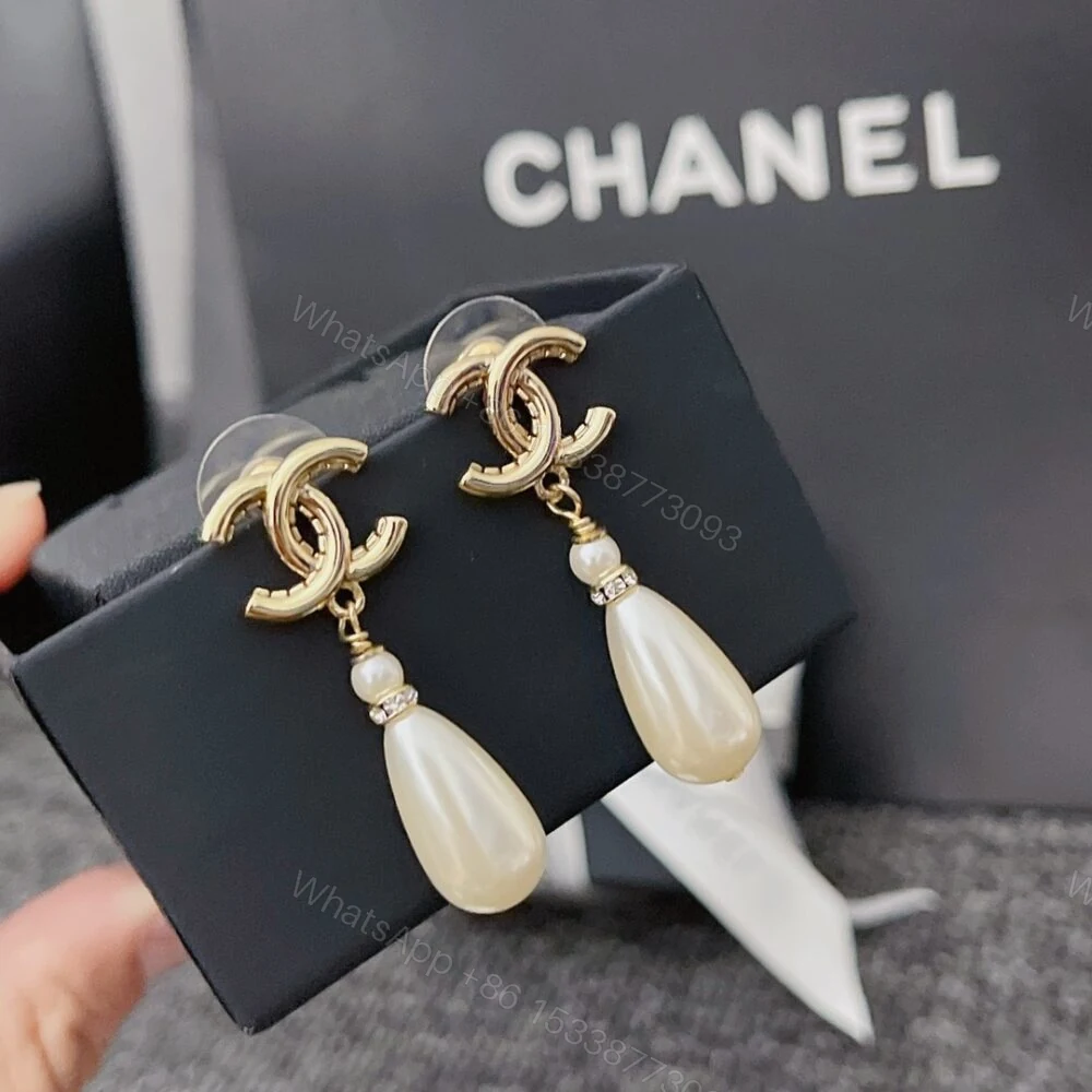 View 4 of Chanel CC Pearl Drop Earrings A98327