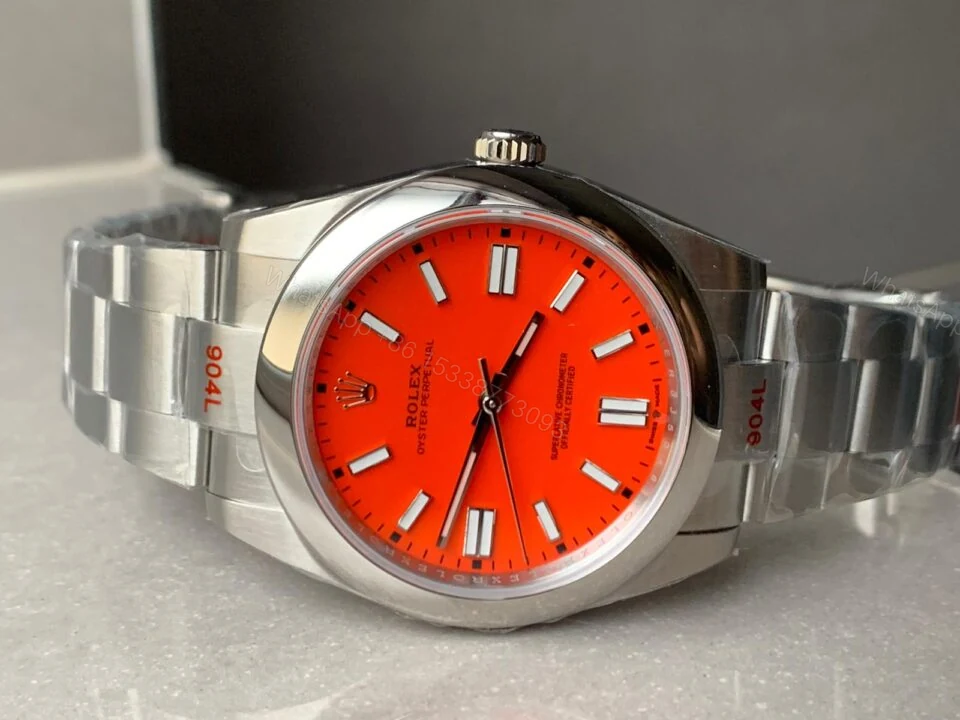 View 4 of EW FACTORY 1:1 Rolex OYSTER PERPETUAL CORAL RED DIAL 41MM Asian A3230