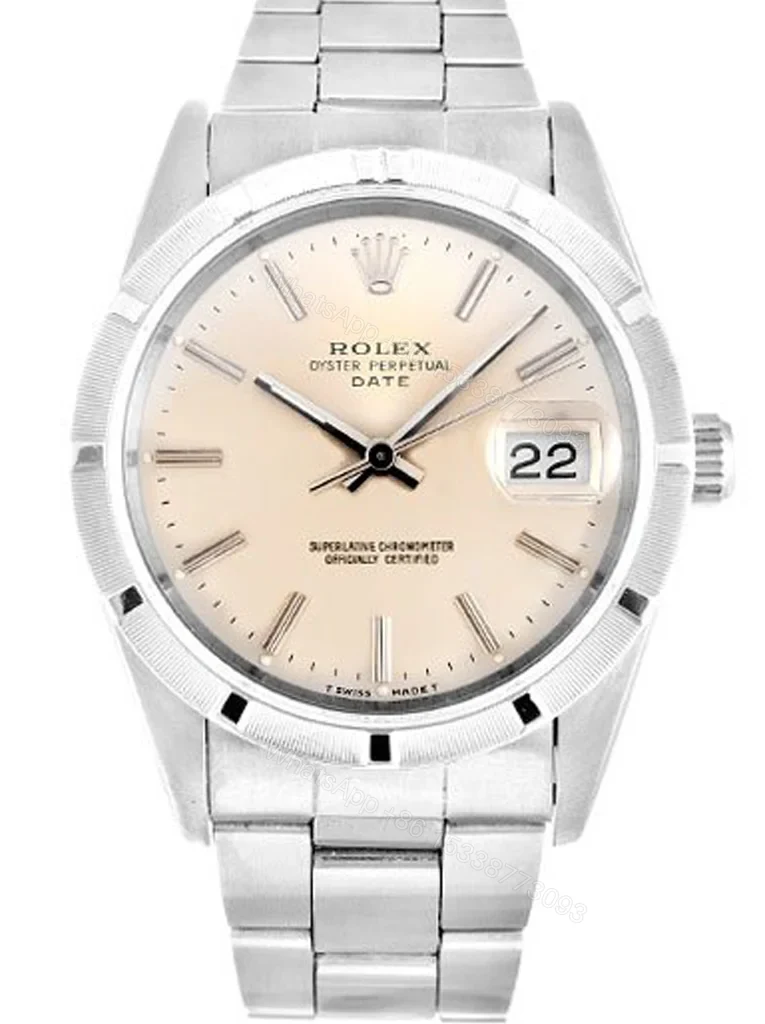 Replica Rolex Oyster Perpetual Date Silver Dial 15210 34 mm — view 1