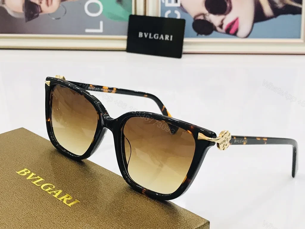 View 9 of Cream Ivory Acetate Sunglasses with BVLGARI Hardware - Luxe Pair