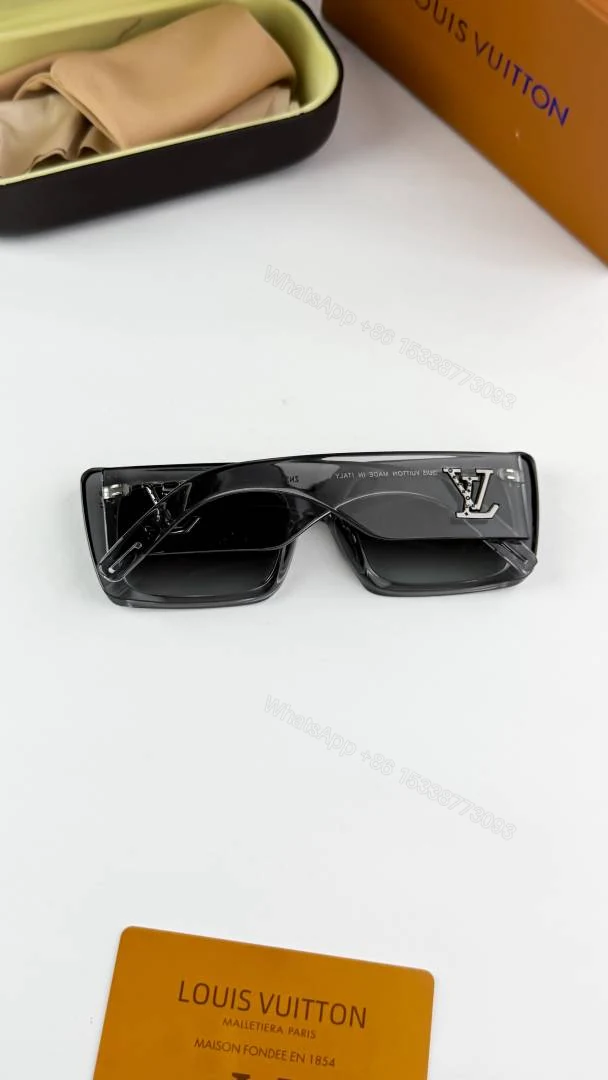 View 4 of First Copy Louis Vuitton Grey Transparent Square Frame Men’s Sunglasses