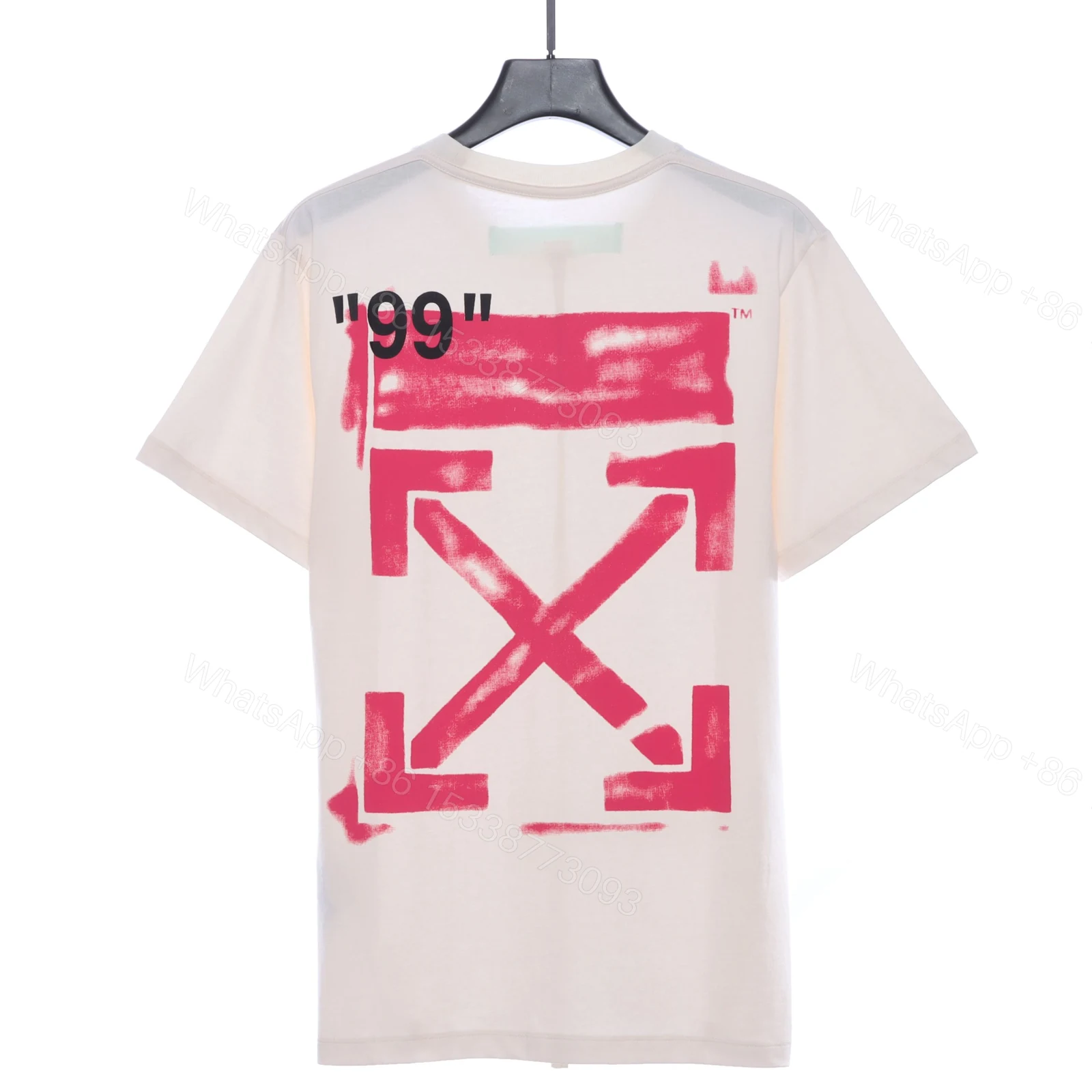 Off-White Graffiti Pink Arrow Beige T-Shirt — view 1