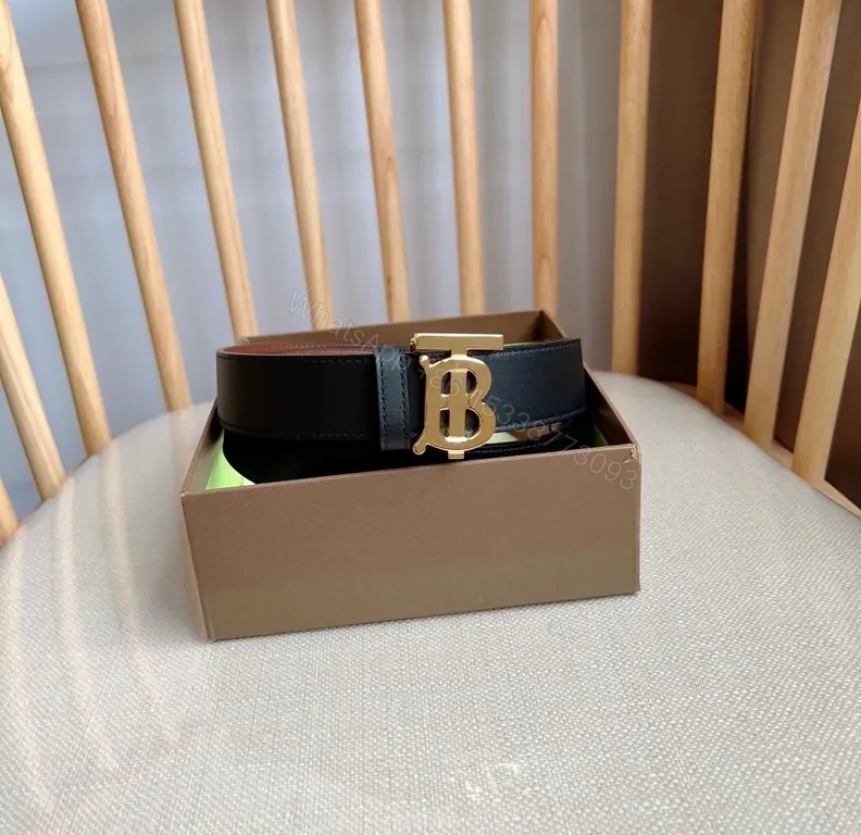 View 8 of Structured Black Leather Belt with Gold BB Hardware (Unisex)
