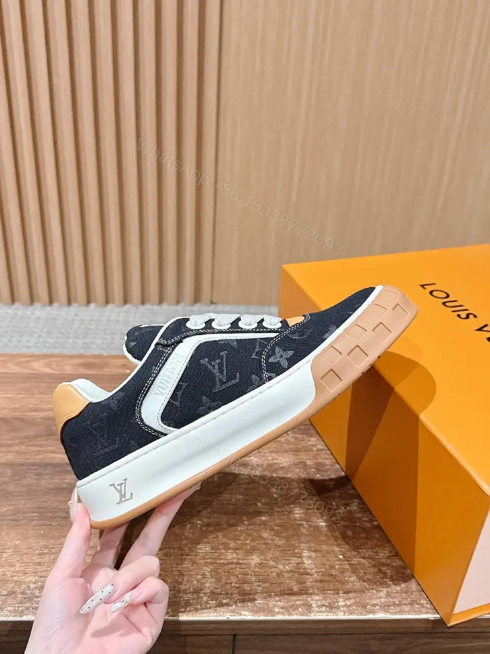 View 8 of Monogram Knit Athletic-Chic High-Tops with Suede Accents