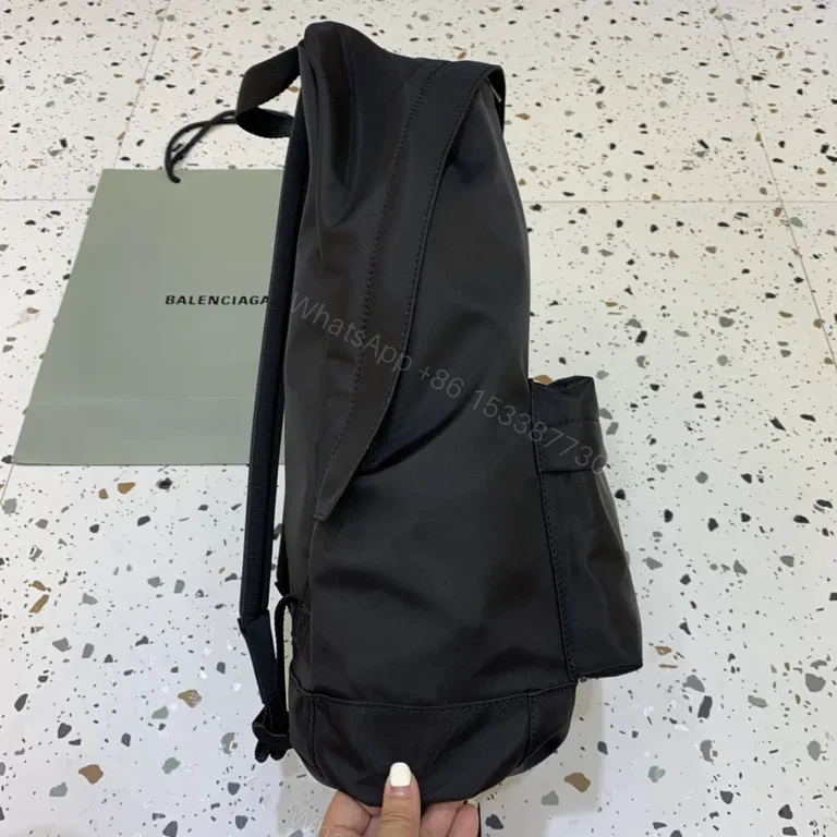 View 6 of Chic Nylon Logo Backpack - Black, Designer-Style Carryall