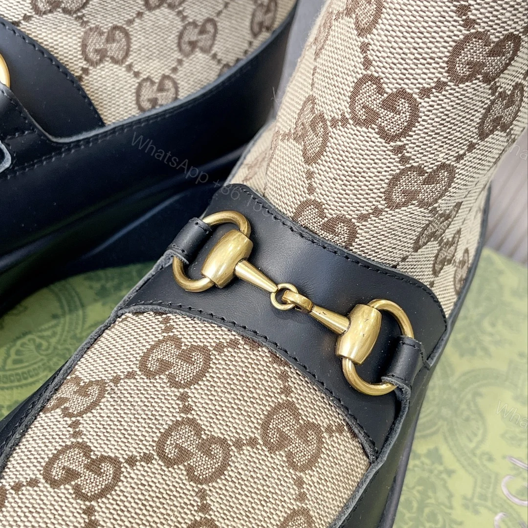 View 5 of GUCCI 1955 HORSEBIT SNOW BOOTS GG CANVAS IN BLACK