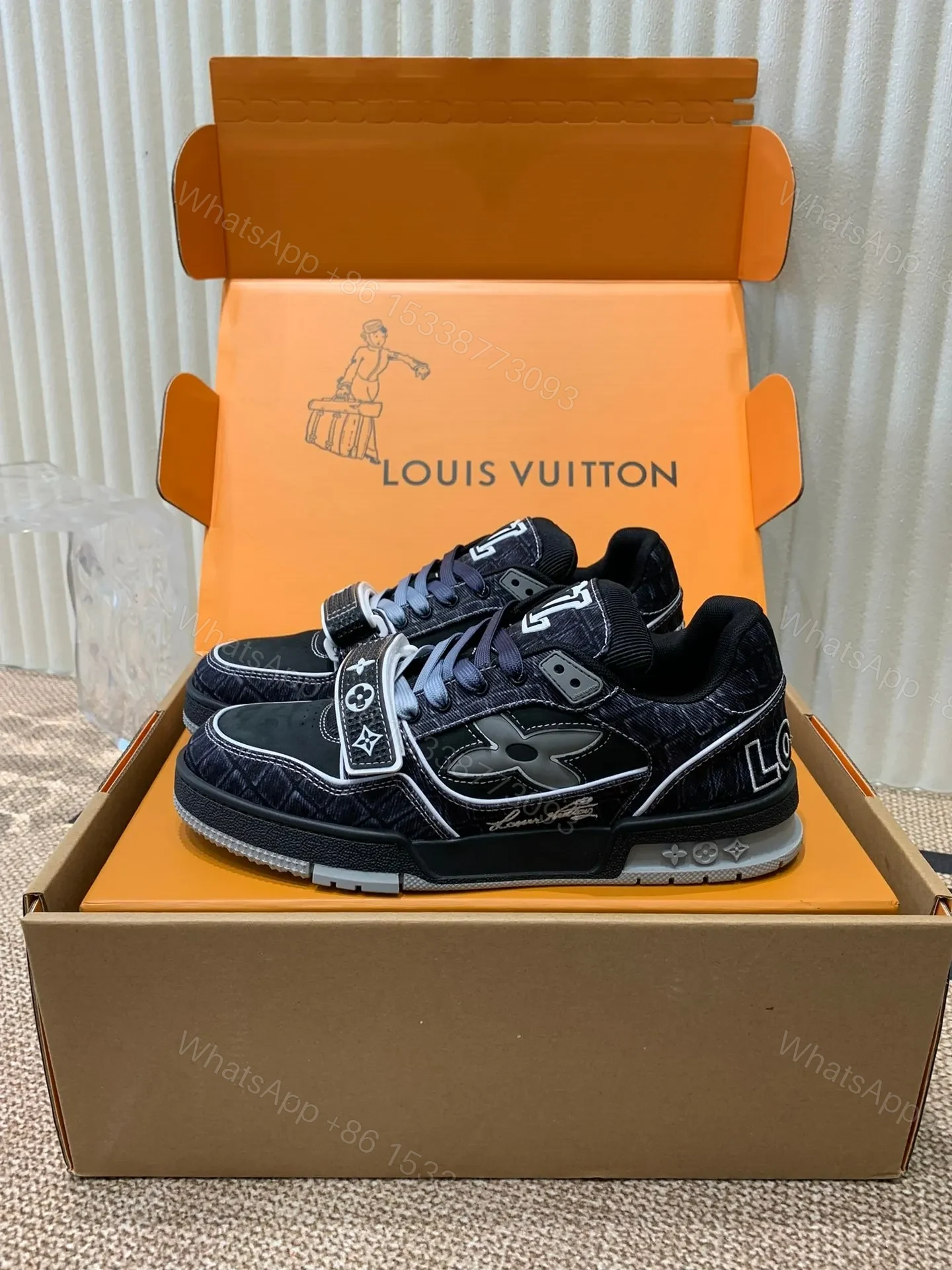 View 5 of LV Women Black Fabric Sneakers