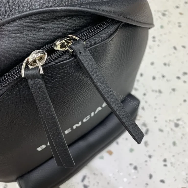 View 2 of Balenciaga Black Pebbled Leather Backpack: City Luxe Everyday Carry